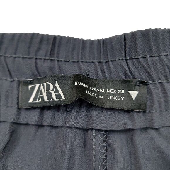 Zara Pants Womens Medium Dark Gray Straight Leg Relaxed Fit Lightweight Comfy - Picture 7 of 10